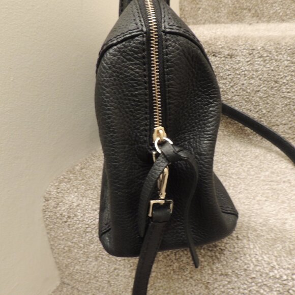 Kate Spade Black Pebbled Leather Satchel Crossbody Bag Gold Hardware - Picture 4 of 10